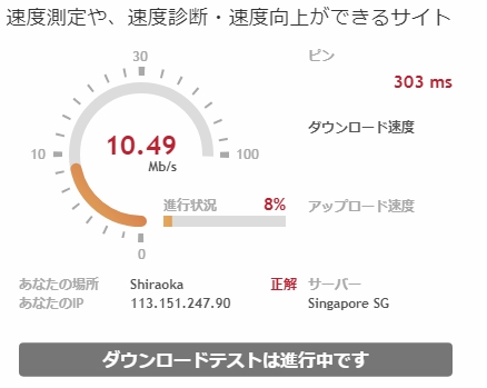 ダウンロード速度