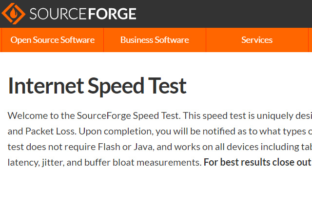 SourceForge Speed Test