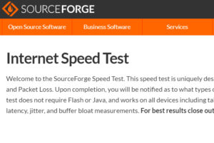 sourceforge speed test（ソースフォージ）の使い方や結果の目安