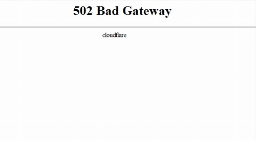 Cloudflare 502エラー