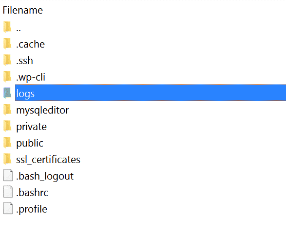 WordPressログファイル 場所