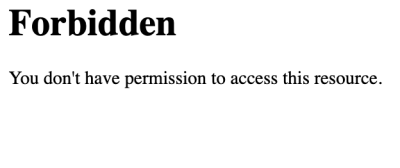 you don't have permission to access this resource.