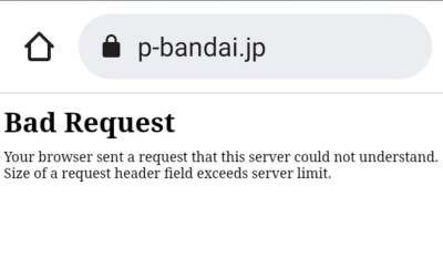 プレミアムバンダイ エラー 400