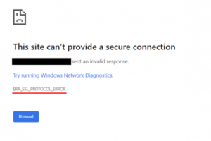 「ERR_SSL_PROTOCOL_ERROR」の原因と解決