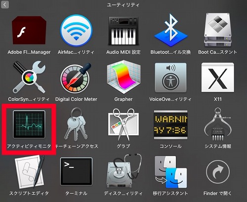 アクティビティモニタ