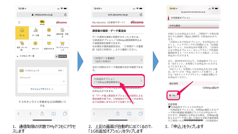 パケット購入手順