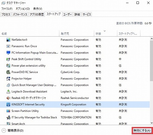 無効にする